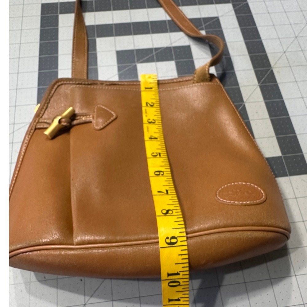 Longchamp RoseauCrossbody Bag Small Cognac Tan Vintage Bamboo Toggle Leather - Picture 12 of 14